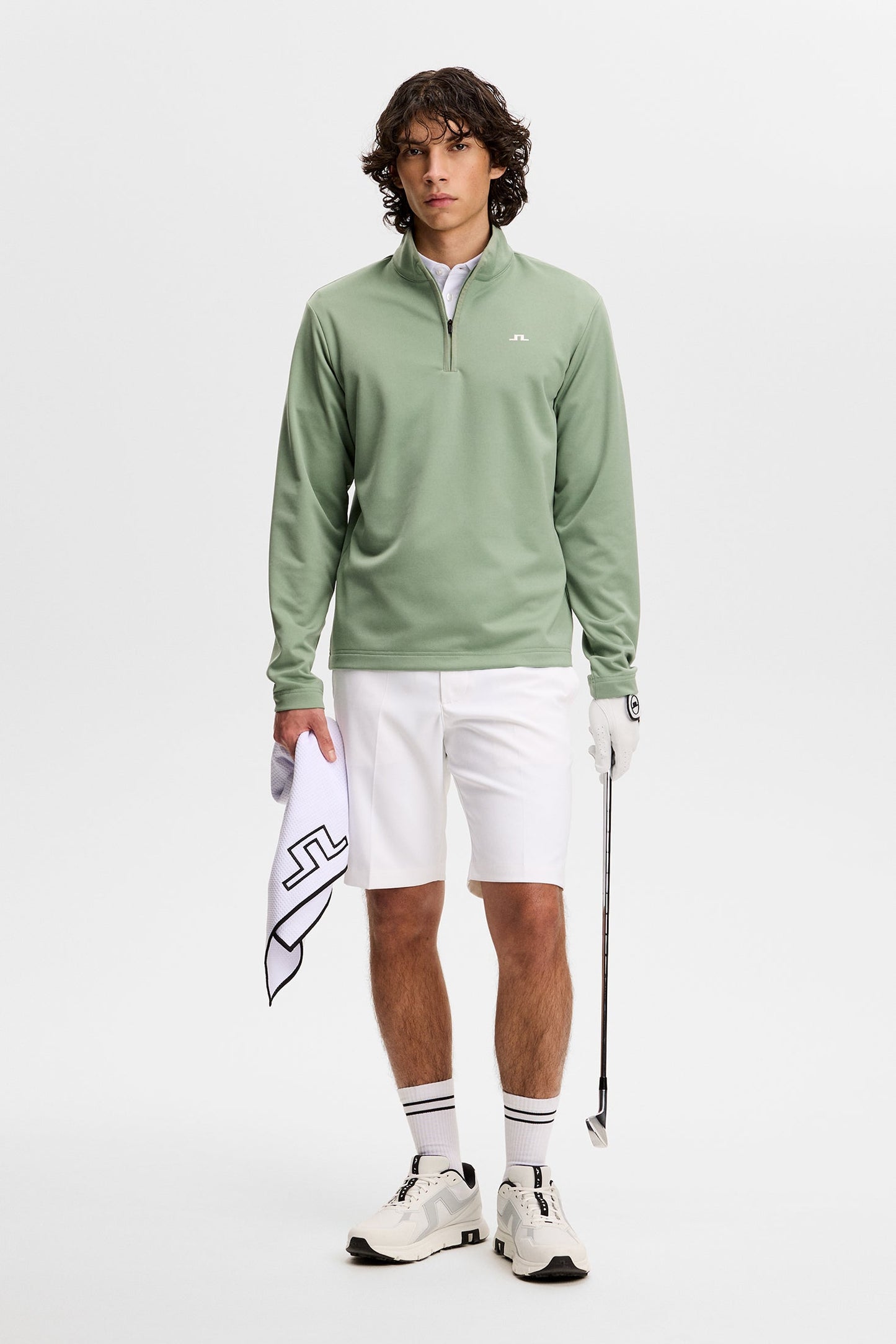 Clide Quarter Zip Mid Layer / Hedge Green